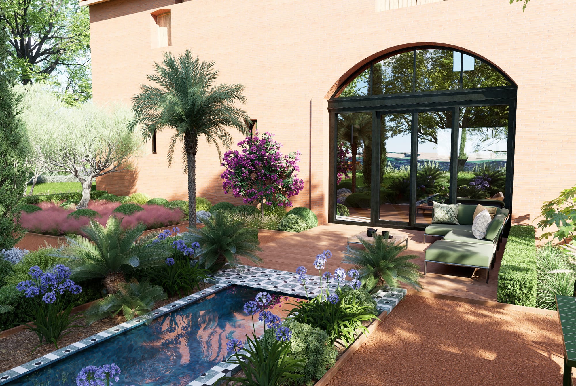 Un extérieur aux ambiances espagnoles