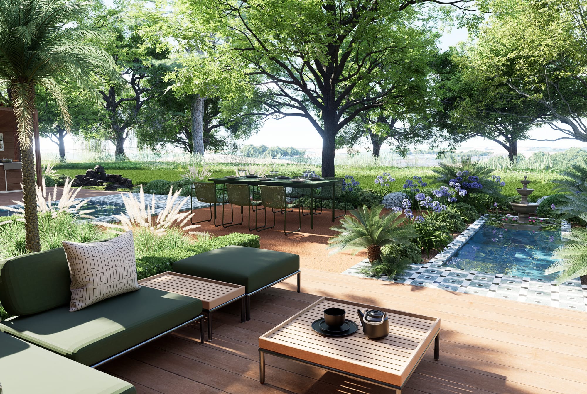 Un extérieur aux ambiances espagnoles