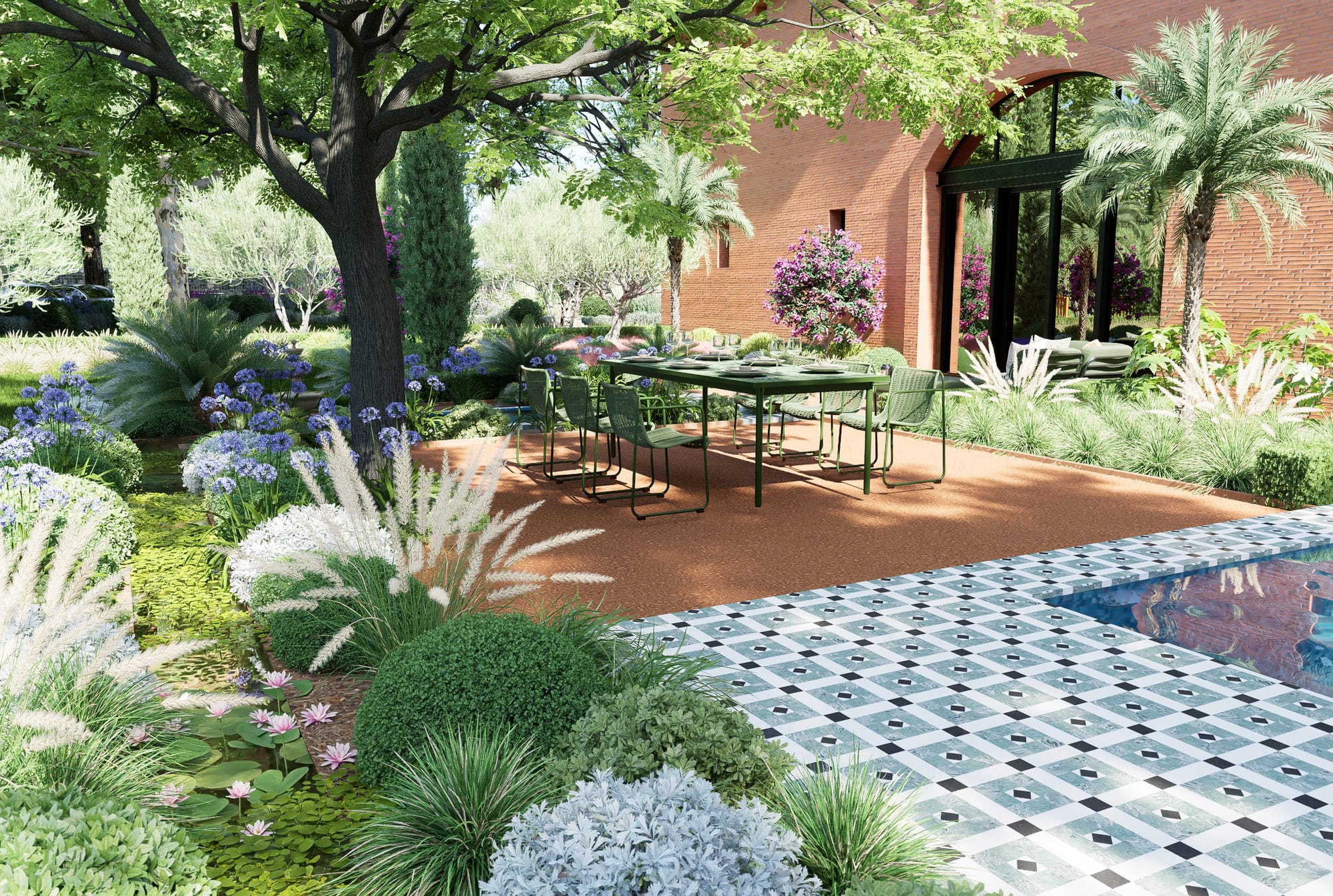 Un extérieur aux ambiances espagnoles