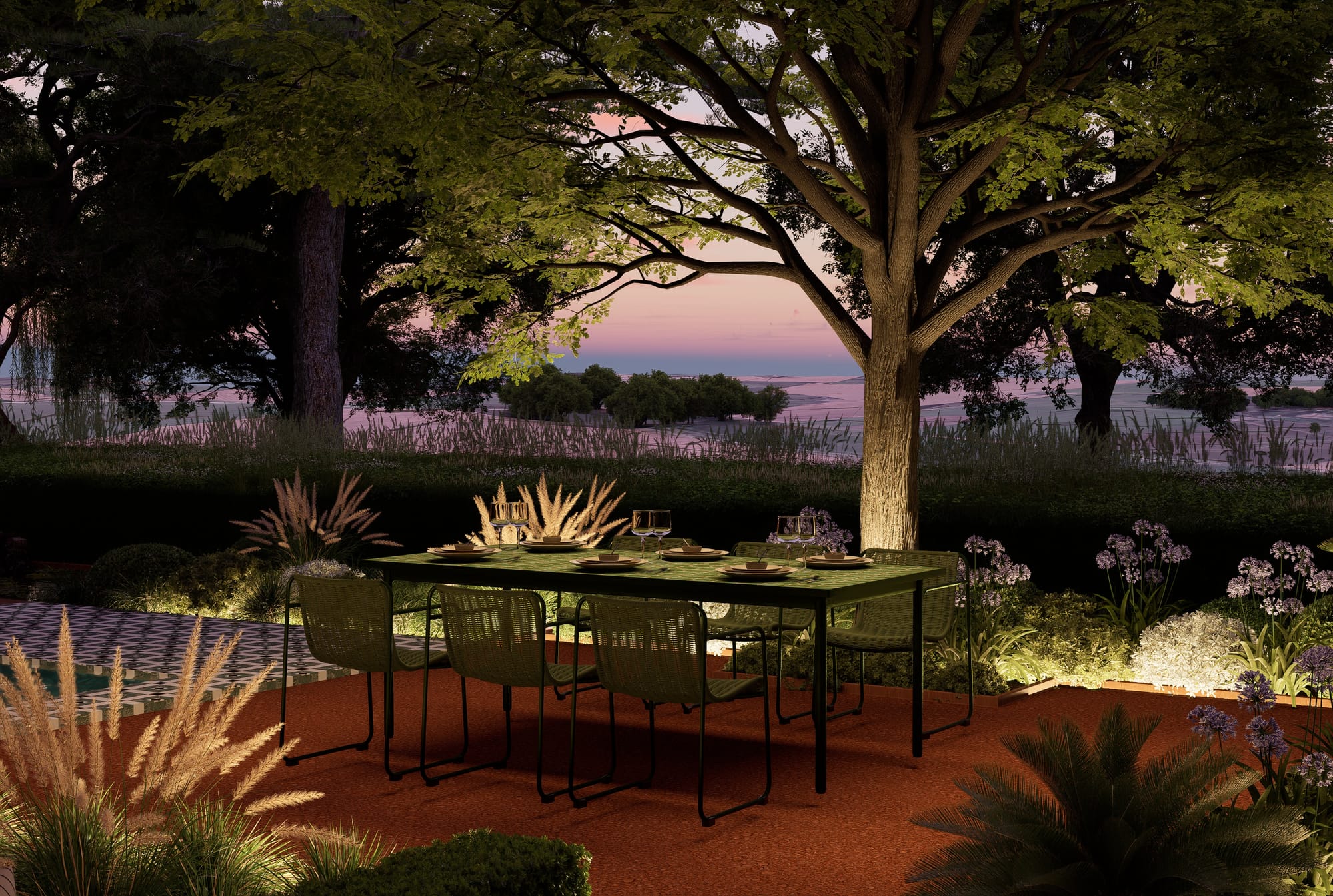 Un extérieur aux ambiances espagnoles