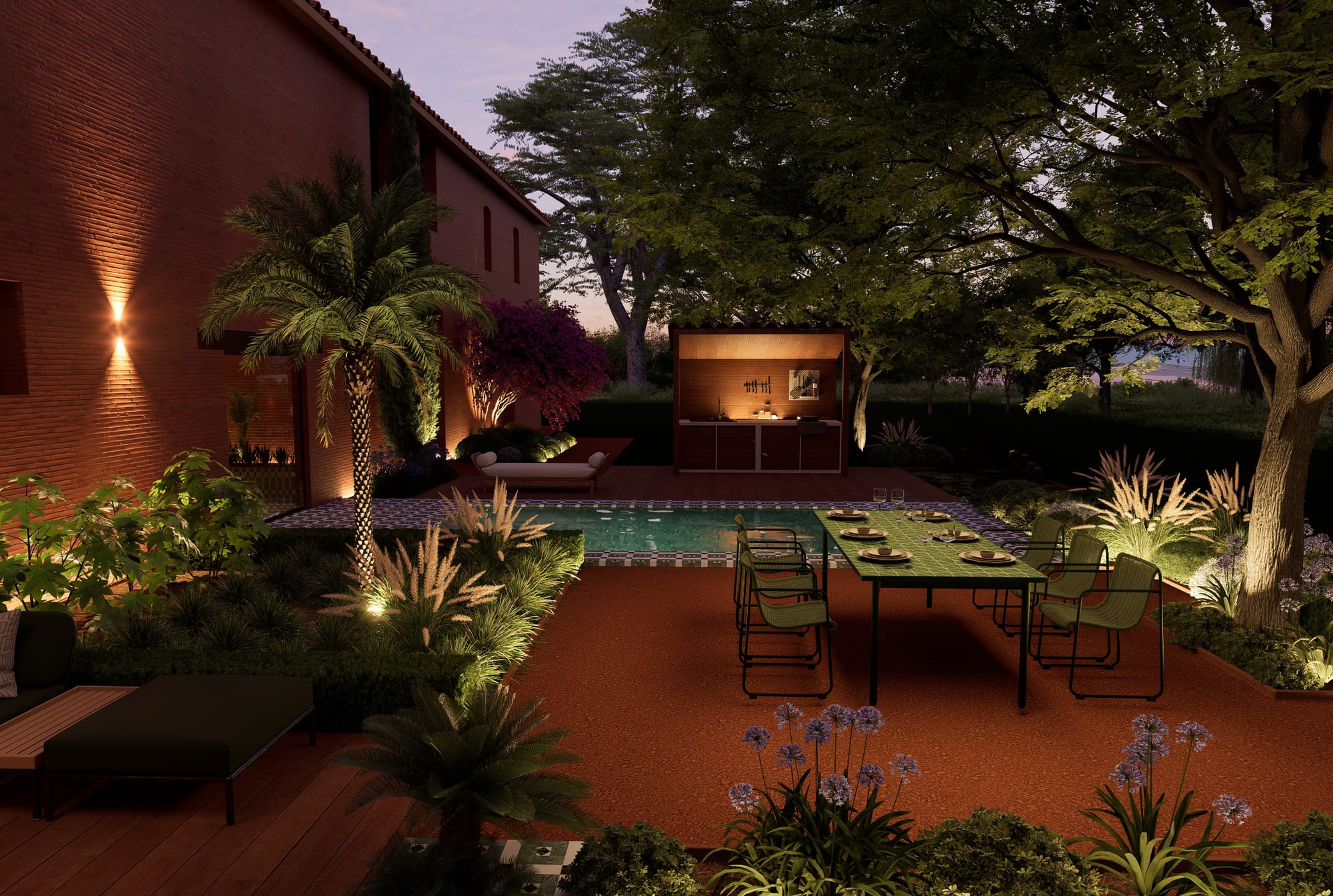 Un extérieur aux ambiances espagnoles