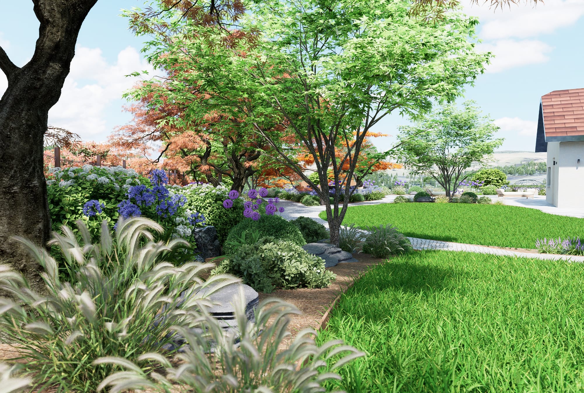 La montagne au premier plan 