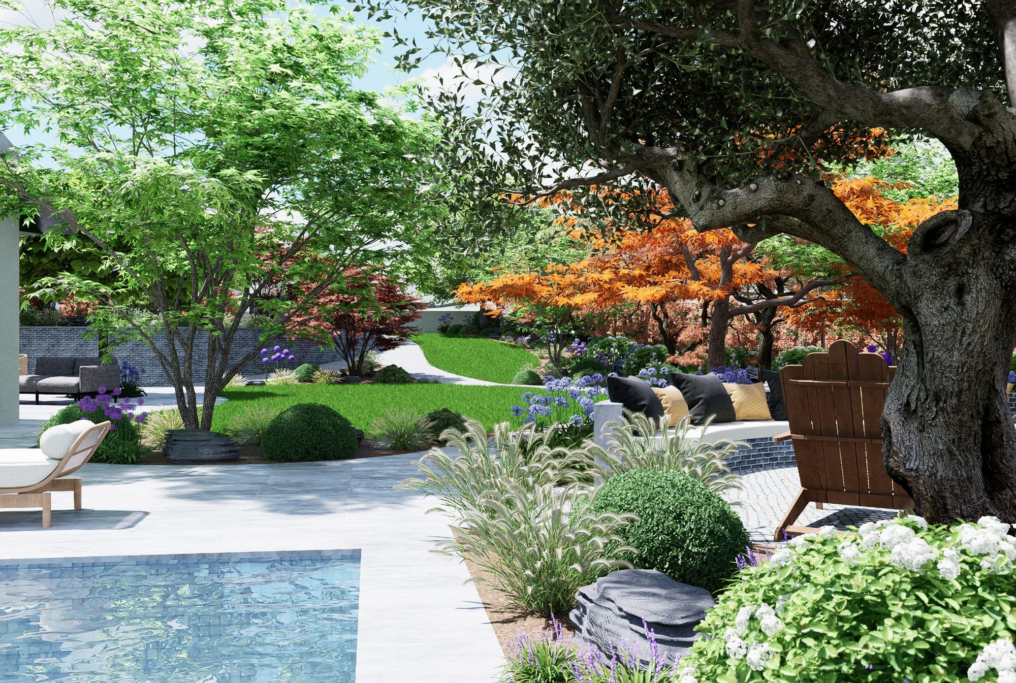 La montagne au premier plan 