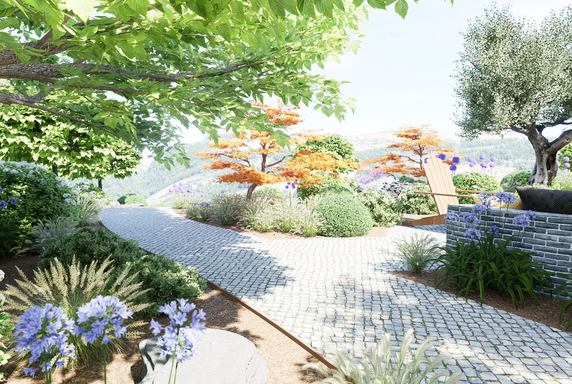 La montagne au premier plan 