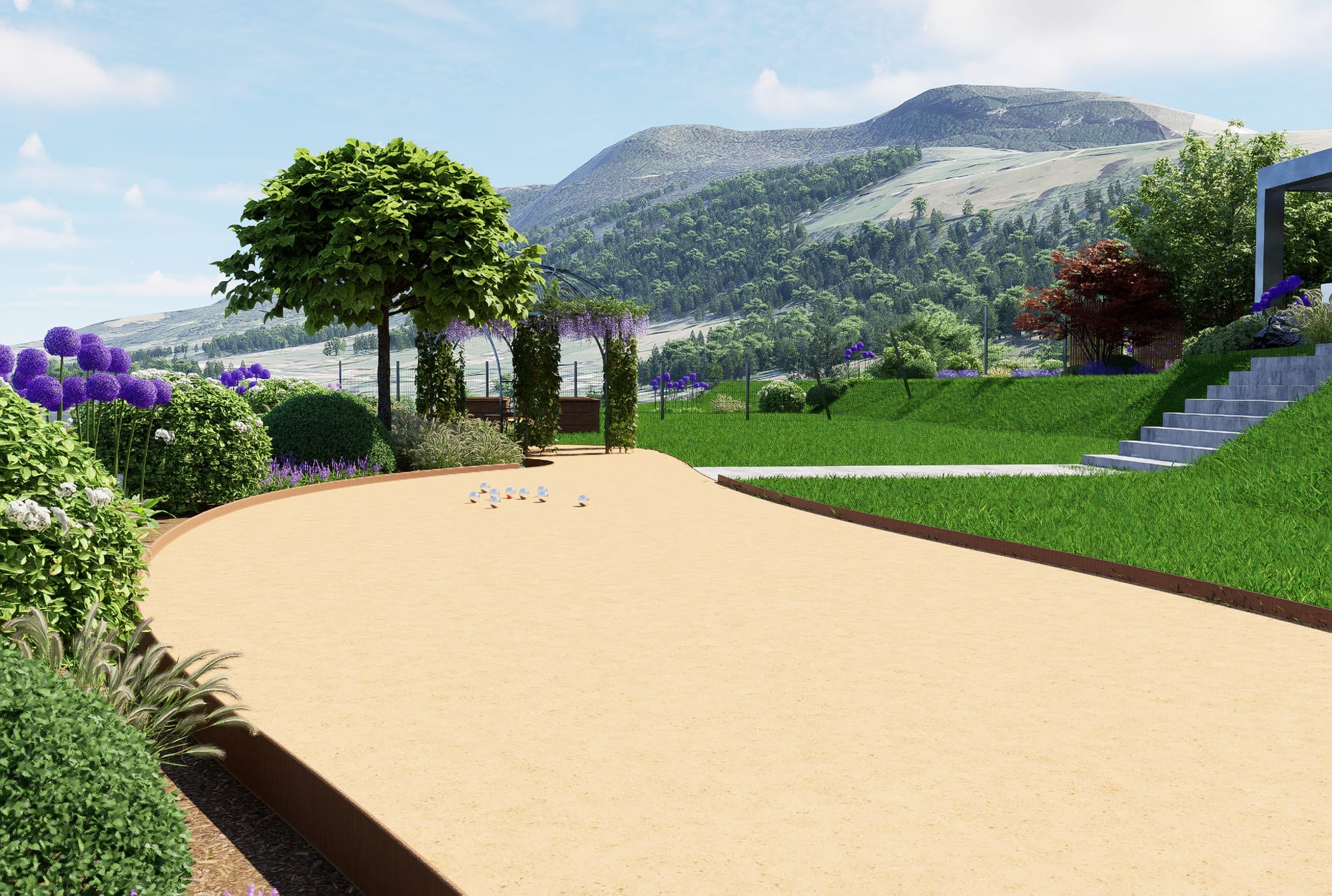 La montagne au premier plan 