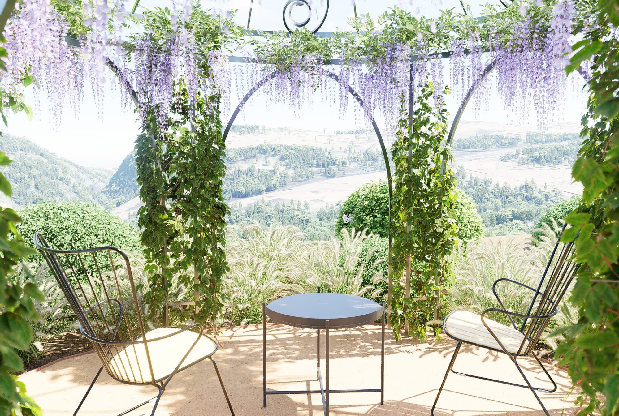 La montagne au premier plan 