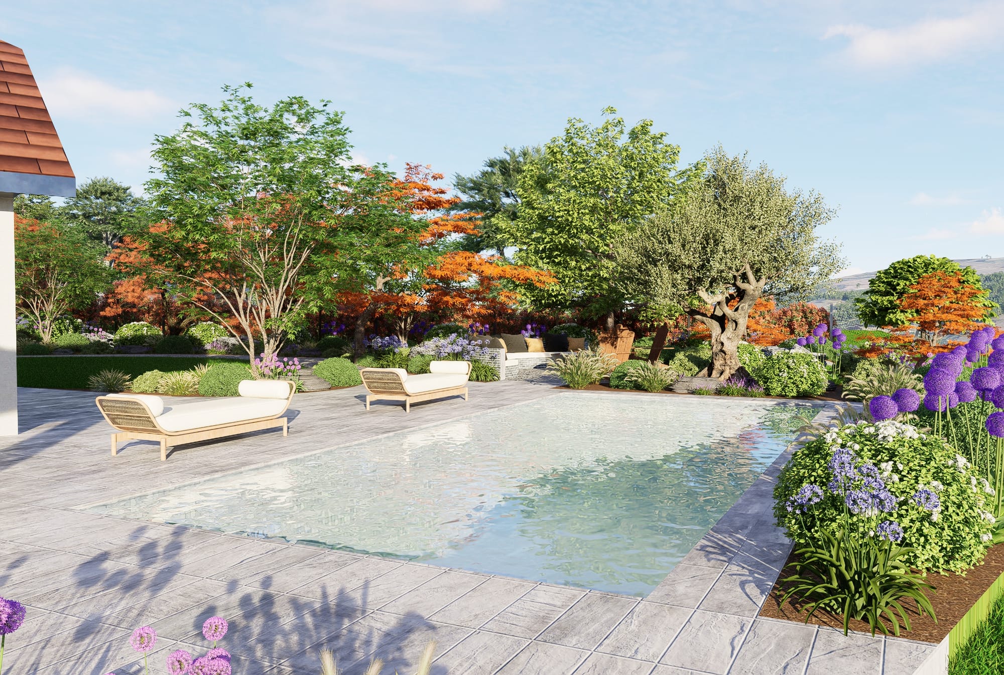 La montagne au premier plan 