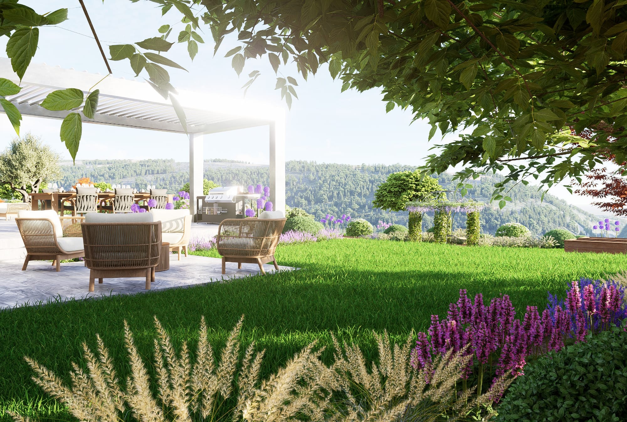 La montagne au premier plan 