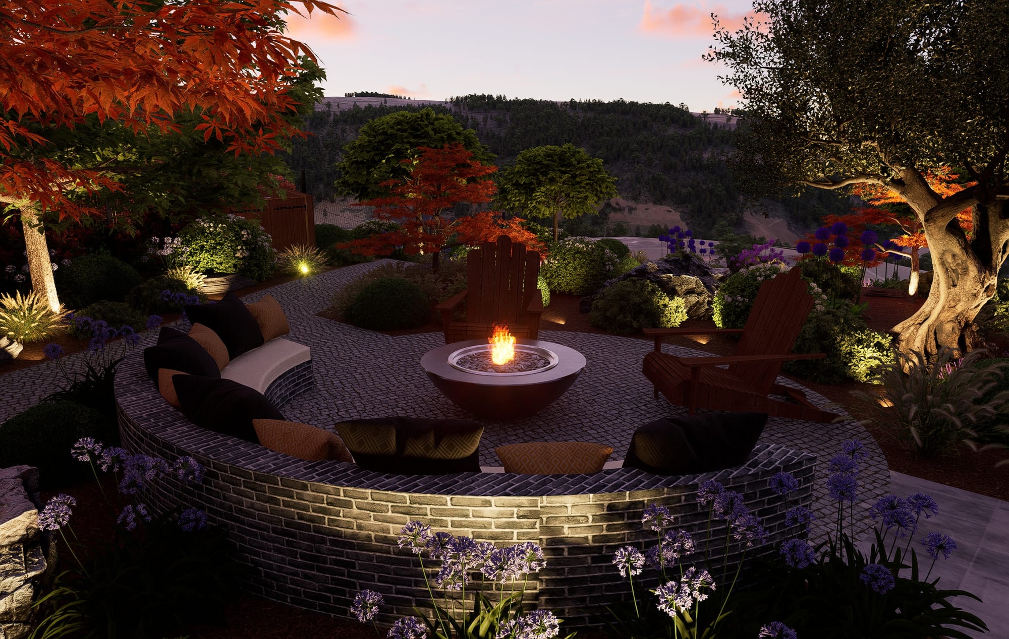 La montagne au premier plan 