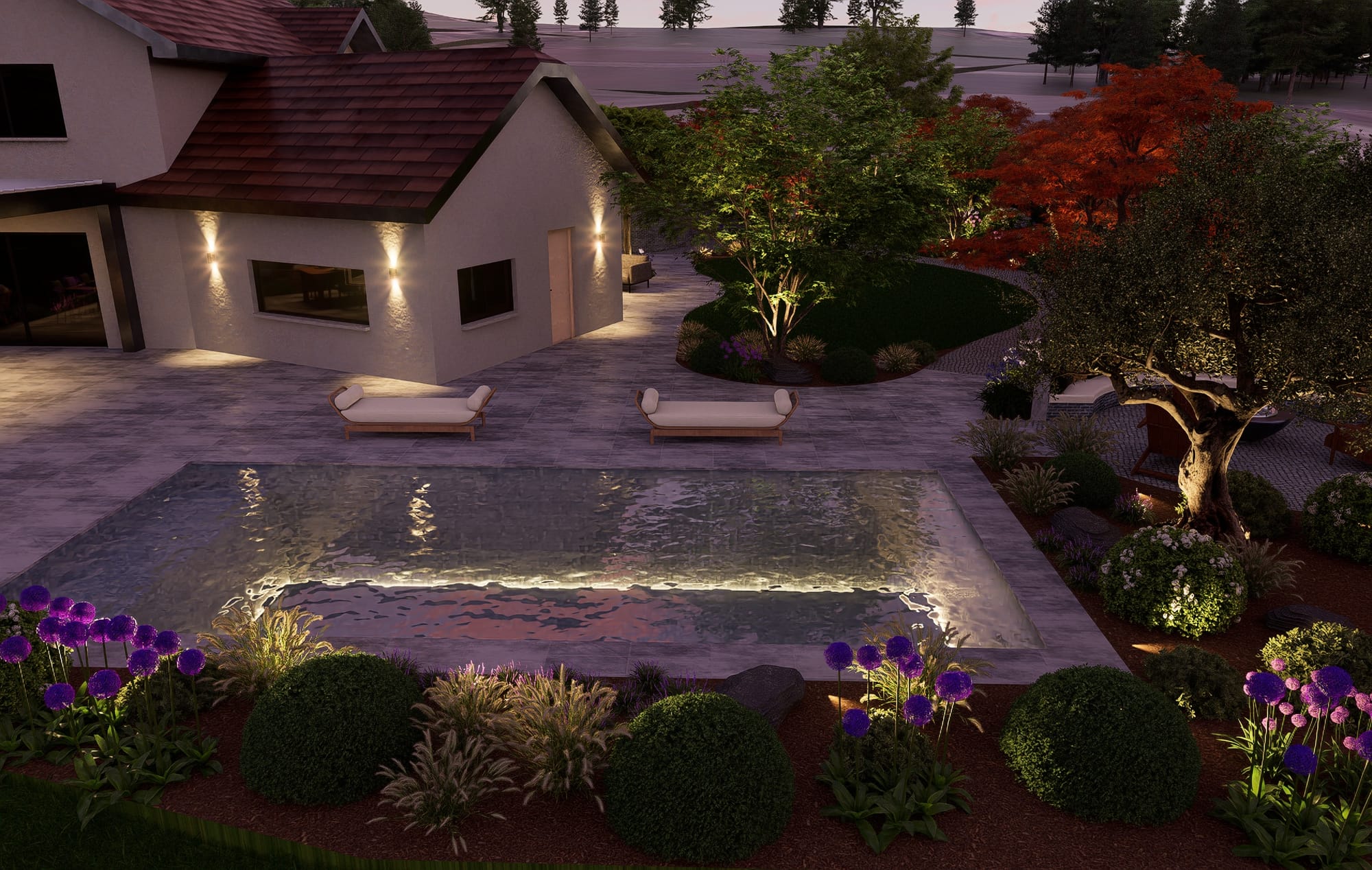 La montagne au premier plan 