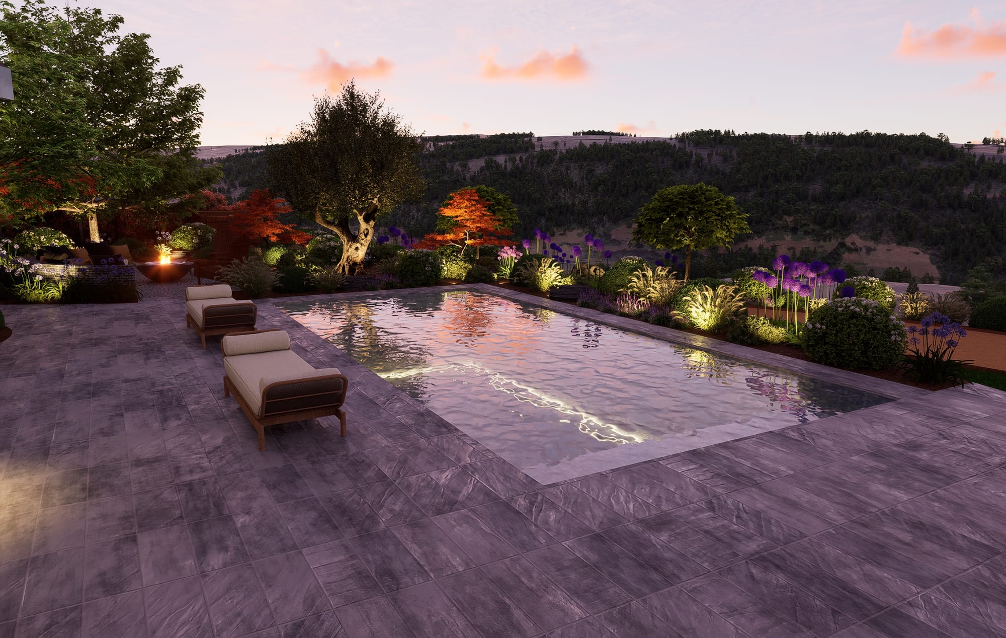 La montagne au premier plan 