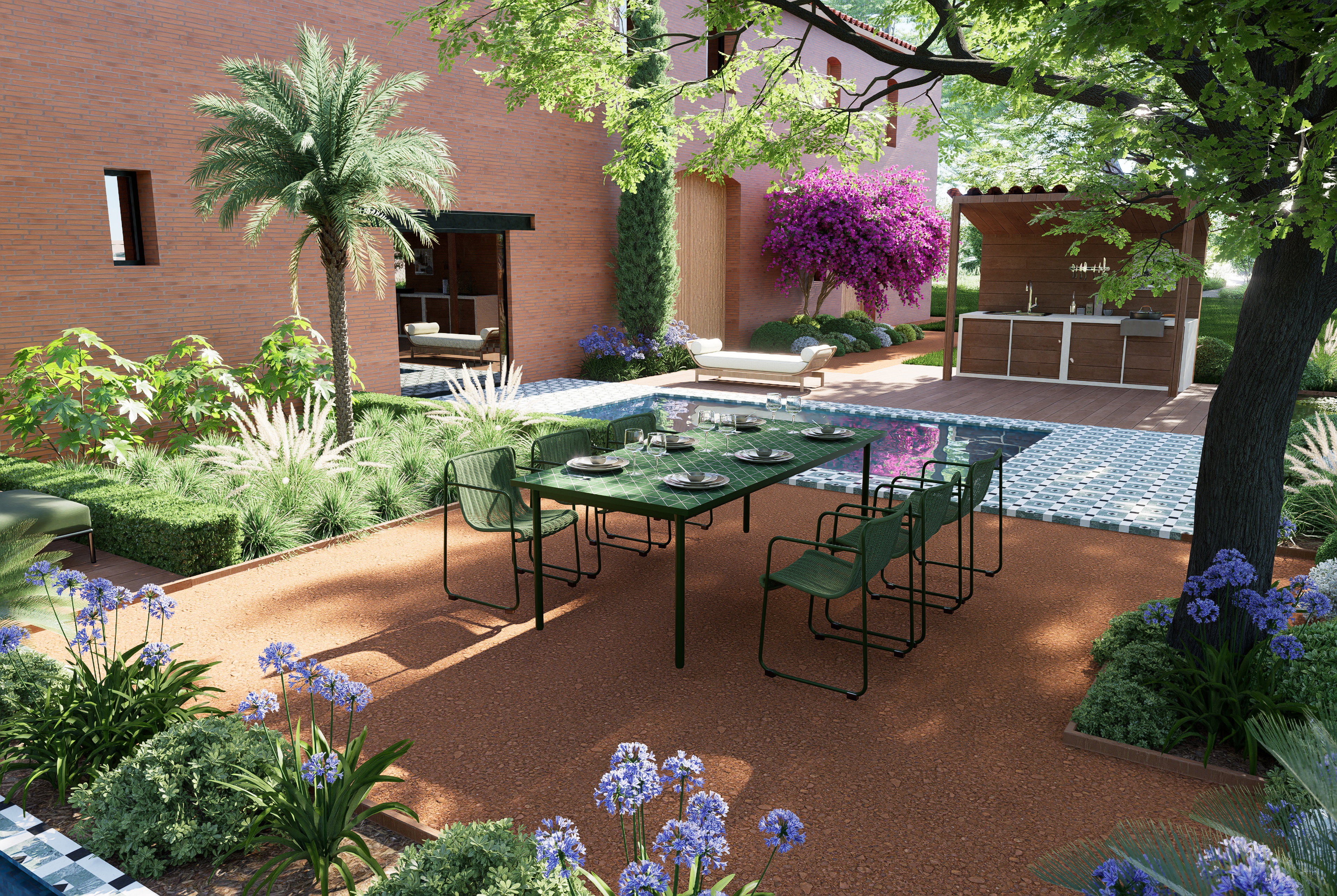 Un extérieur aux ambiances espagnoles