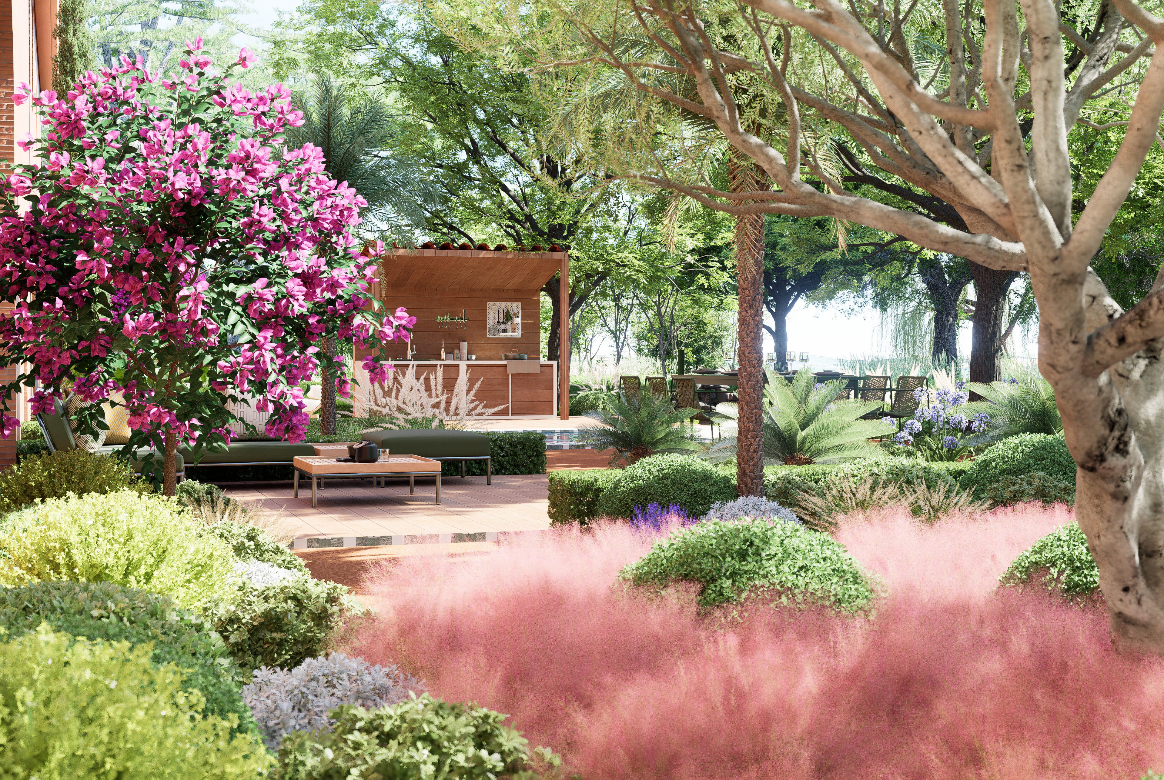 Un extérieur aux ambiances espagnoles