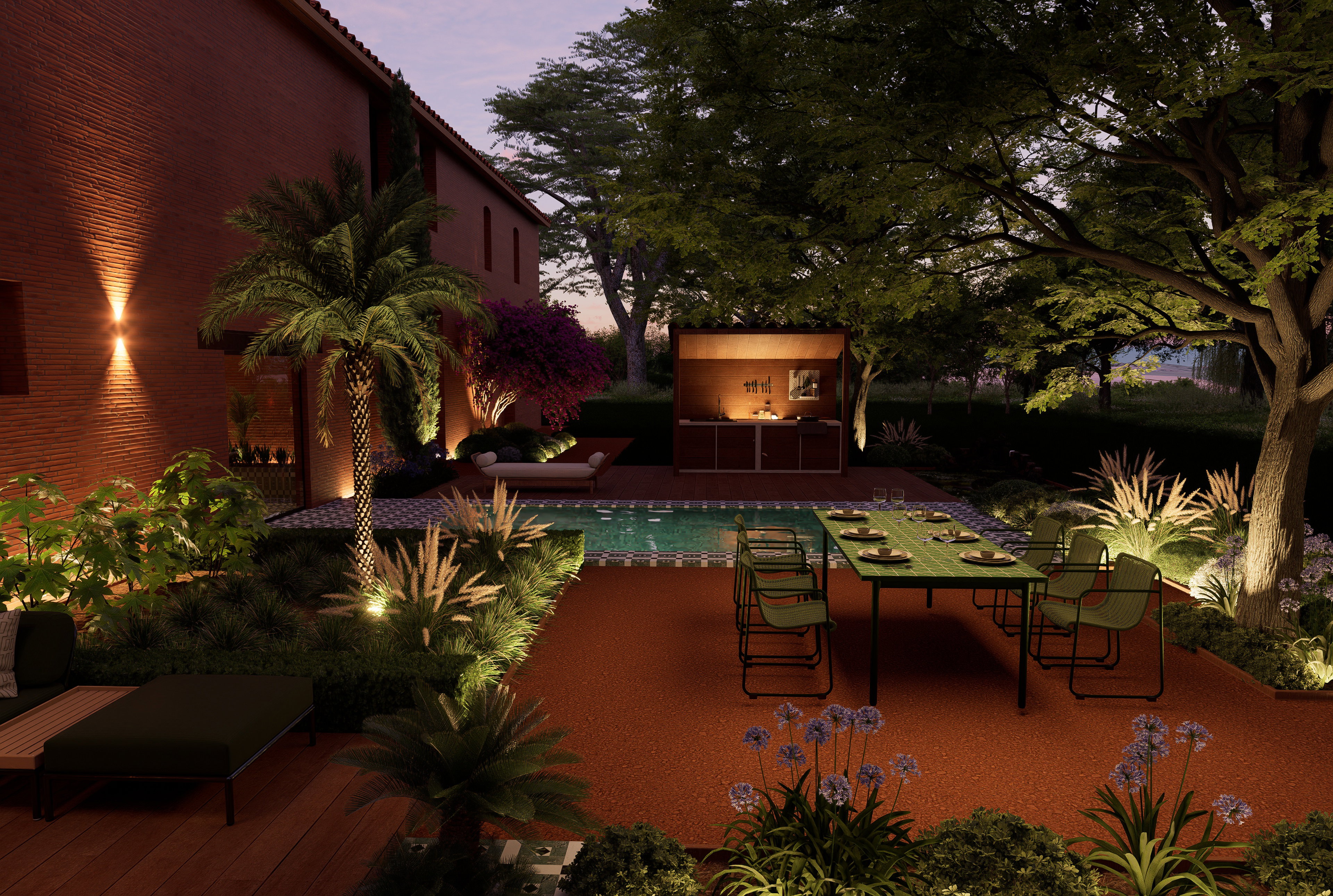 Un extérieur aux ambiances espagnoles