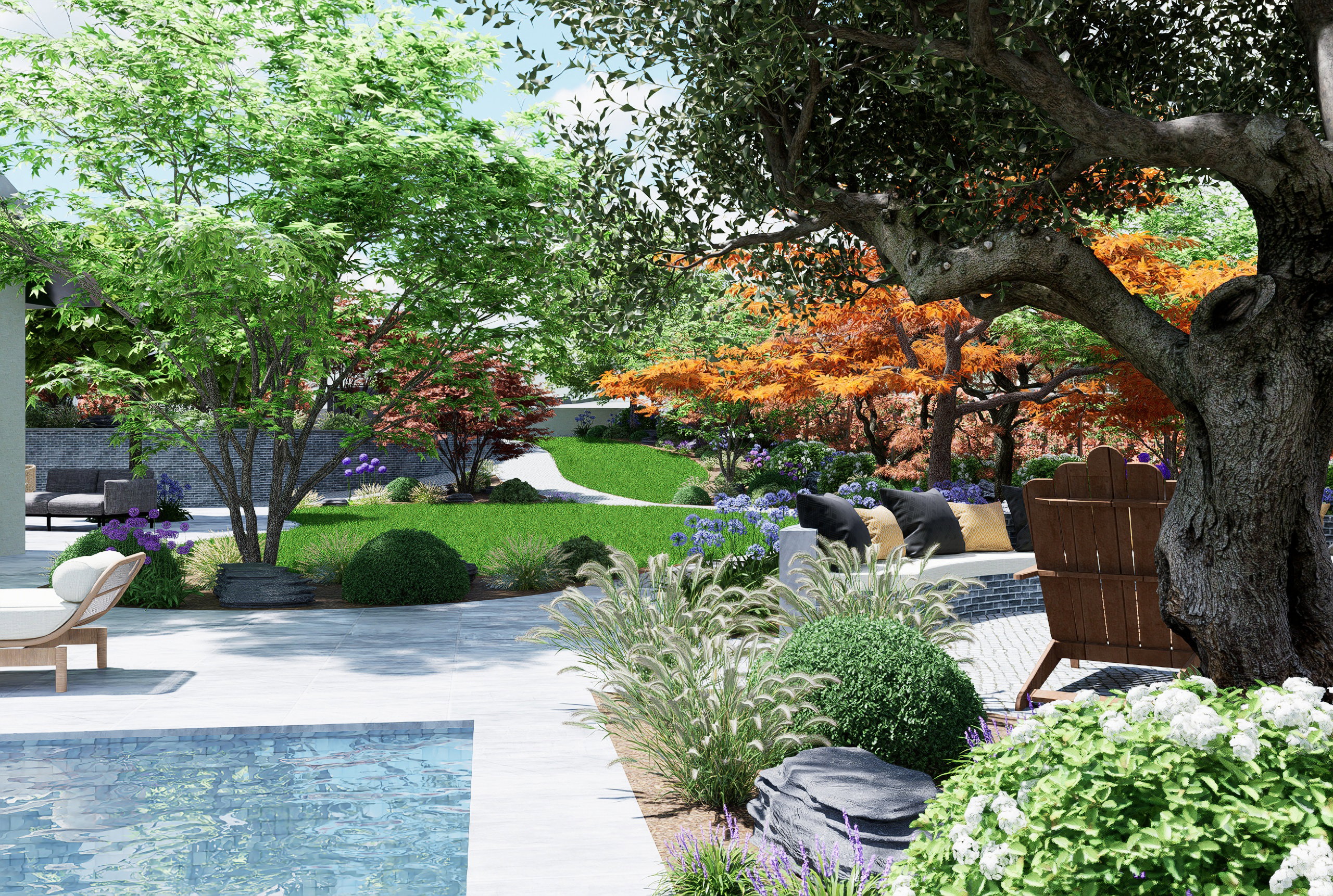 La montagne au premier plan 