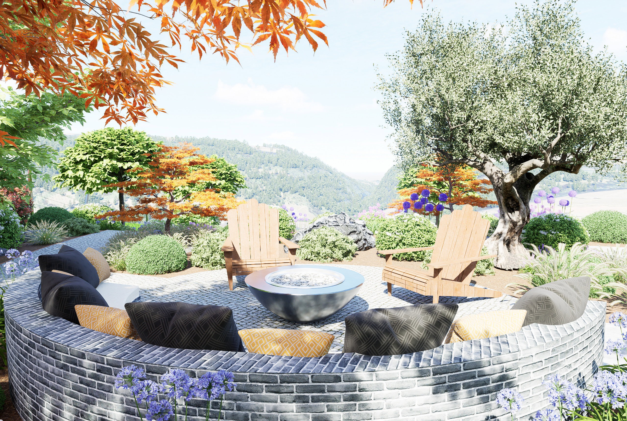 La montagne au premier plan 