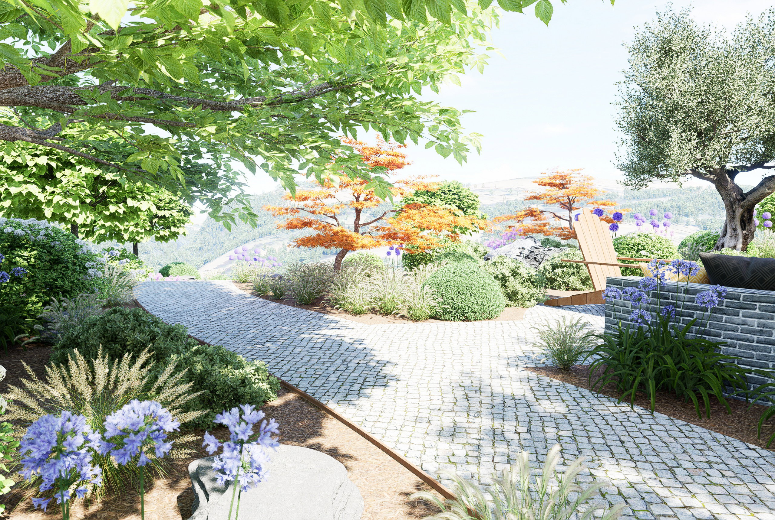 La montagne au premier plan 