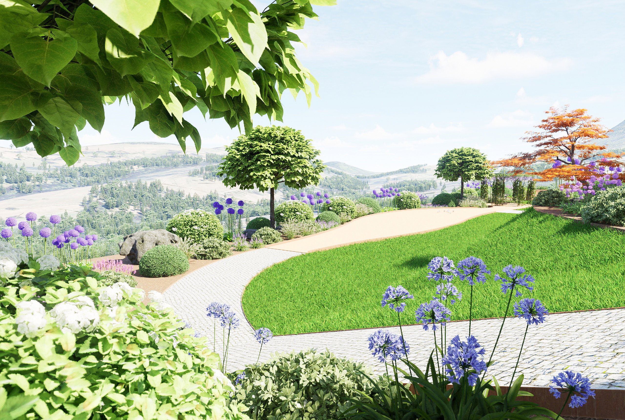 La montagne au premier plan 