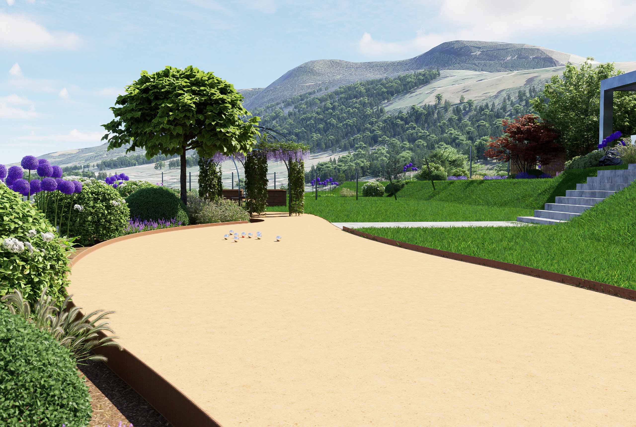 La montagne au premier plan 