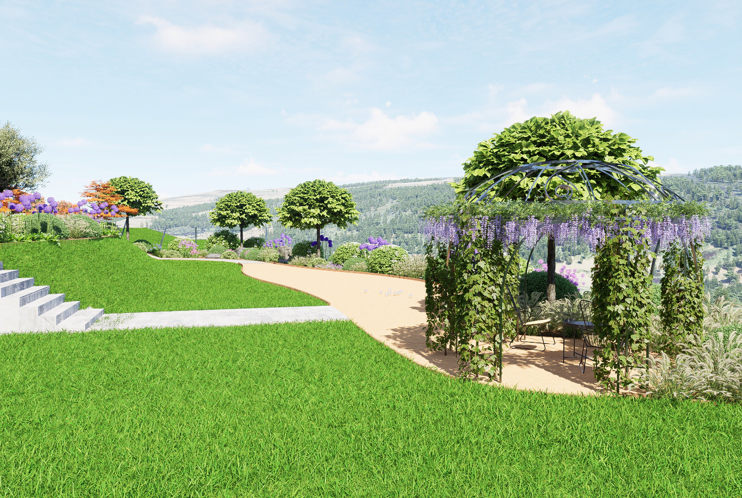 La montagne au premier plan 