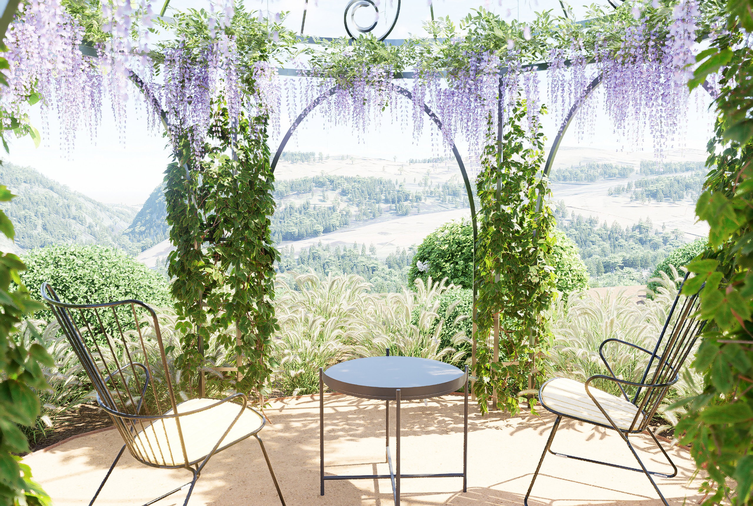 La montagne au premier plan 