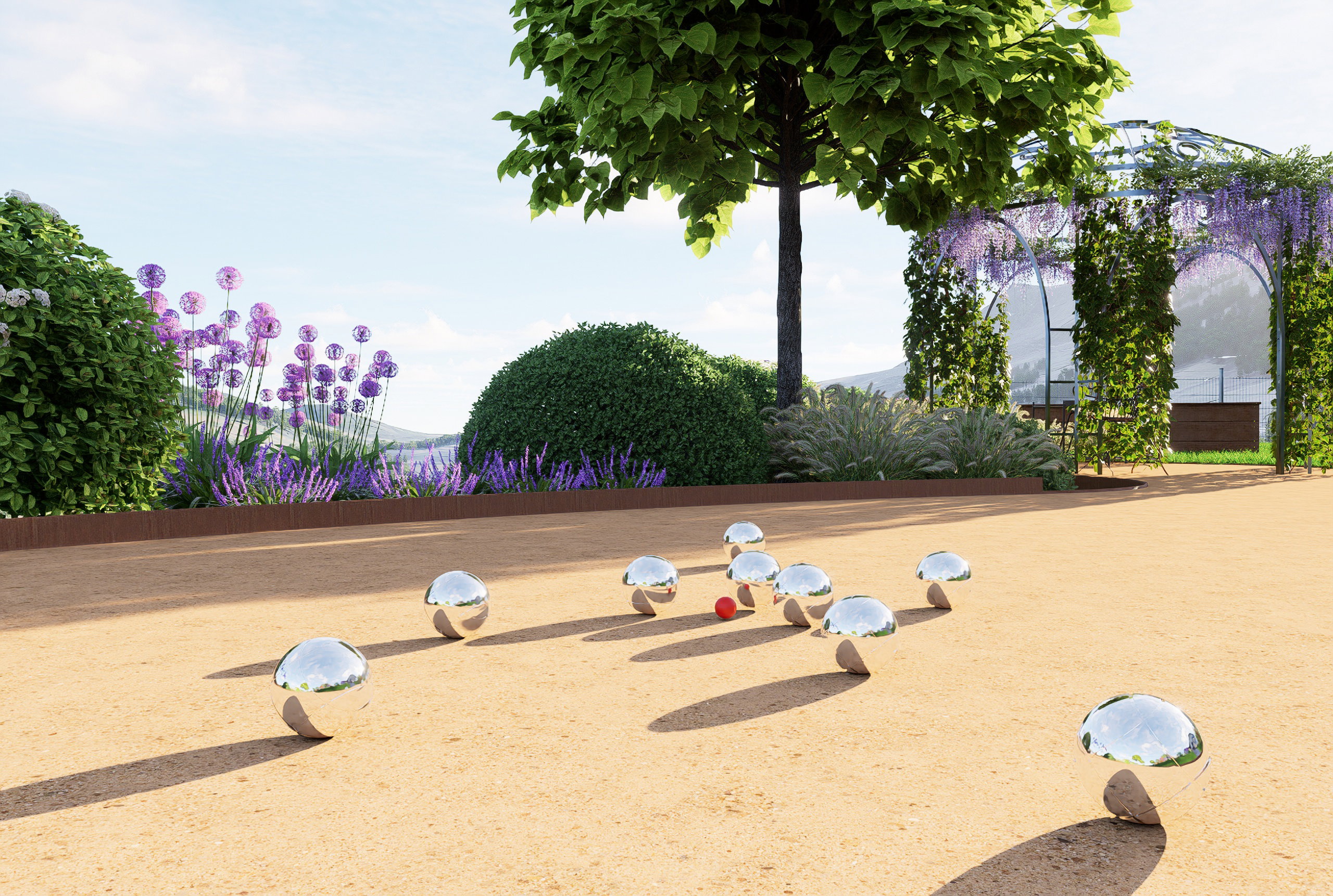 La montagne au premier plan 