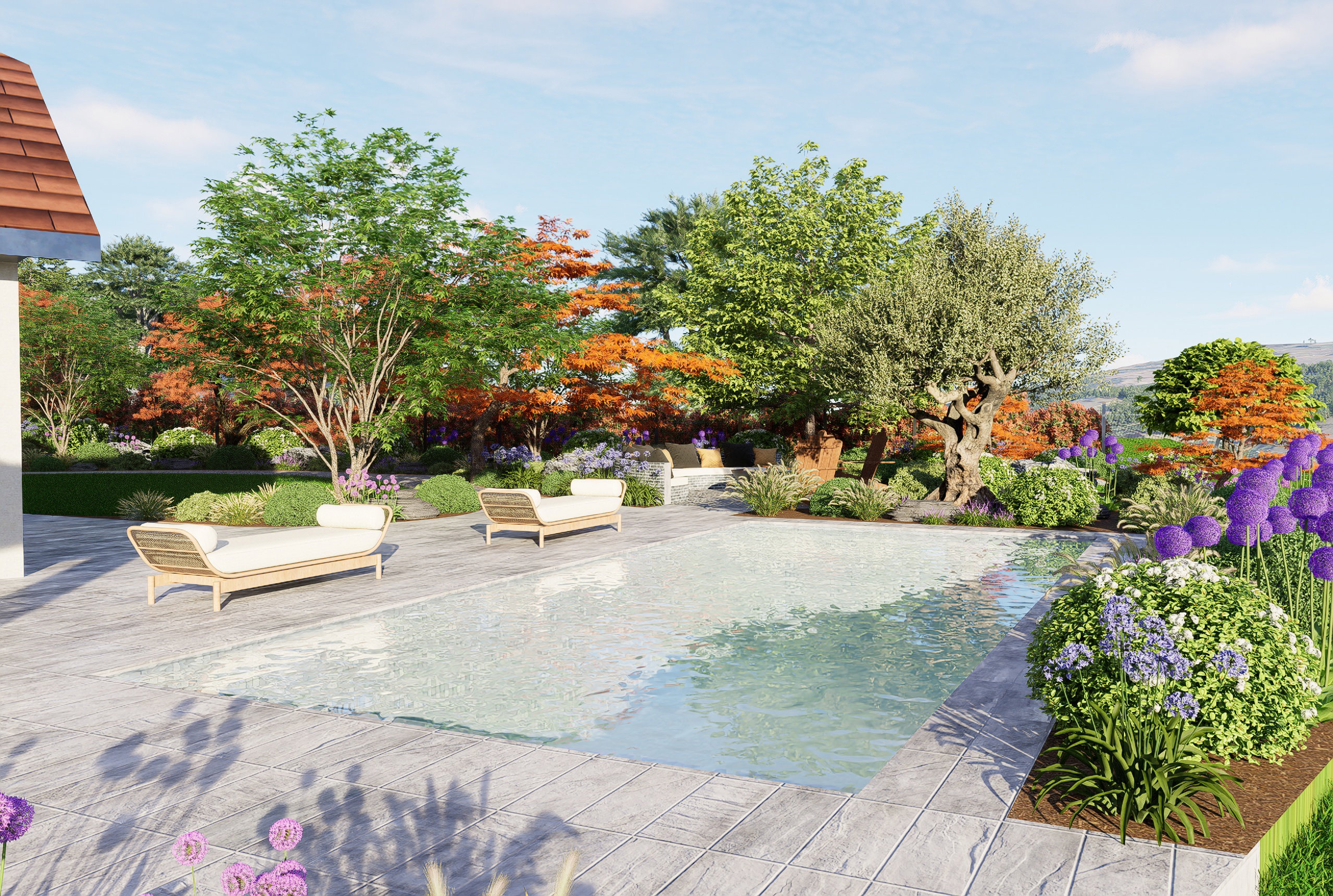 La montagne au premier plan 