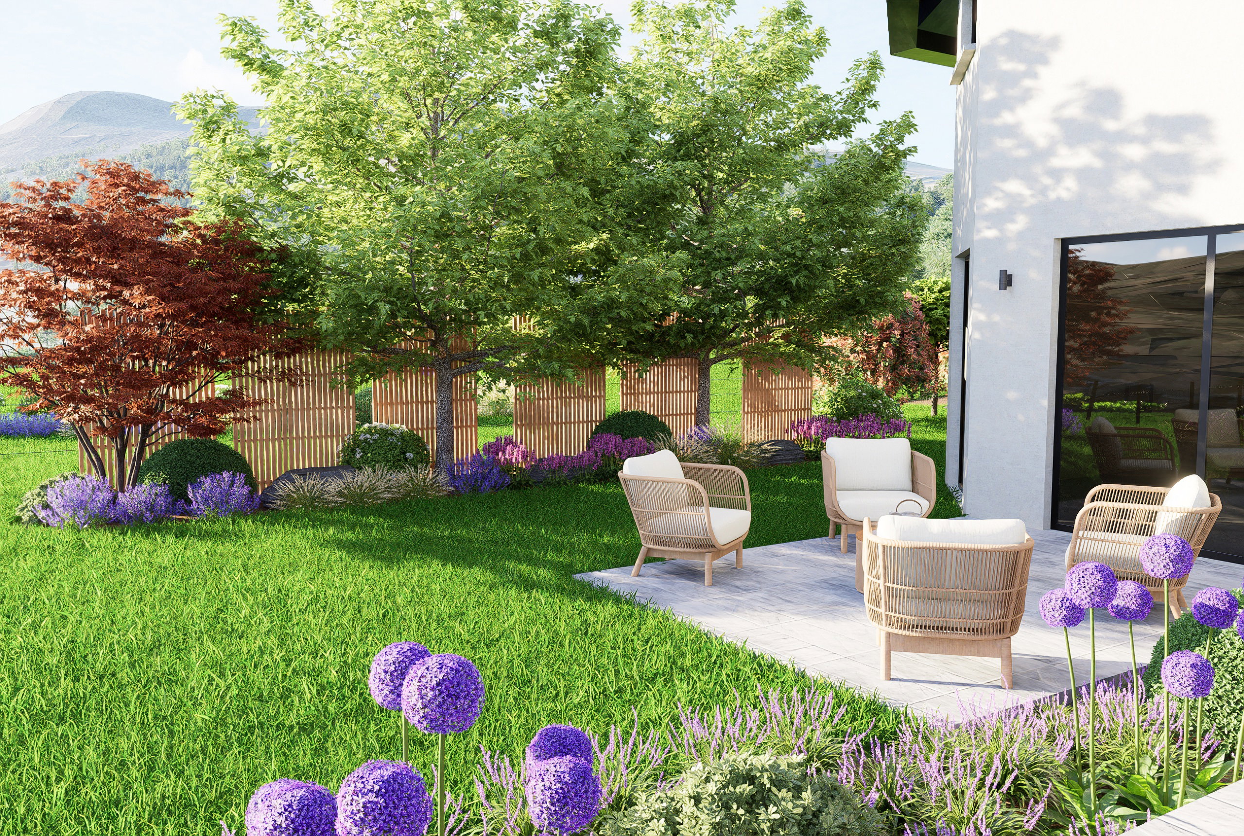 La montagne au premier plan 