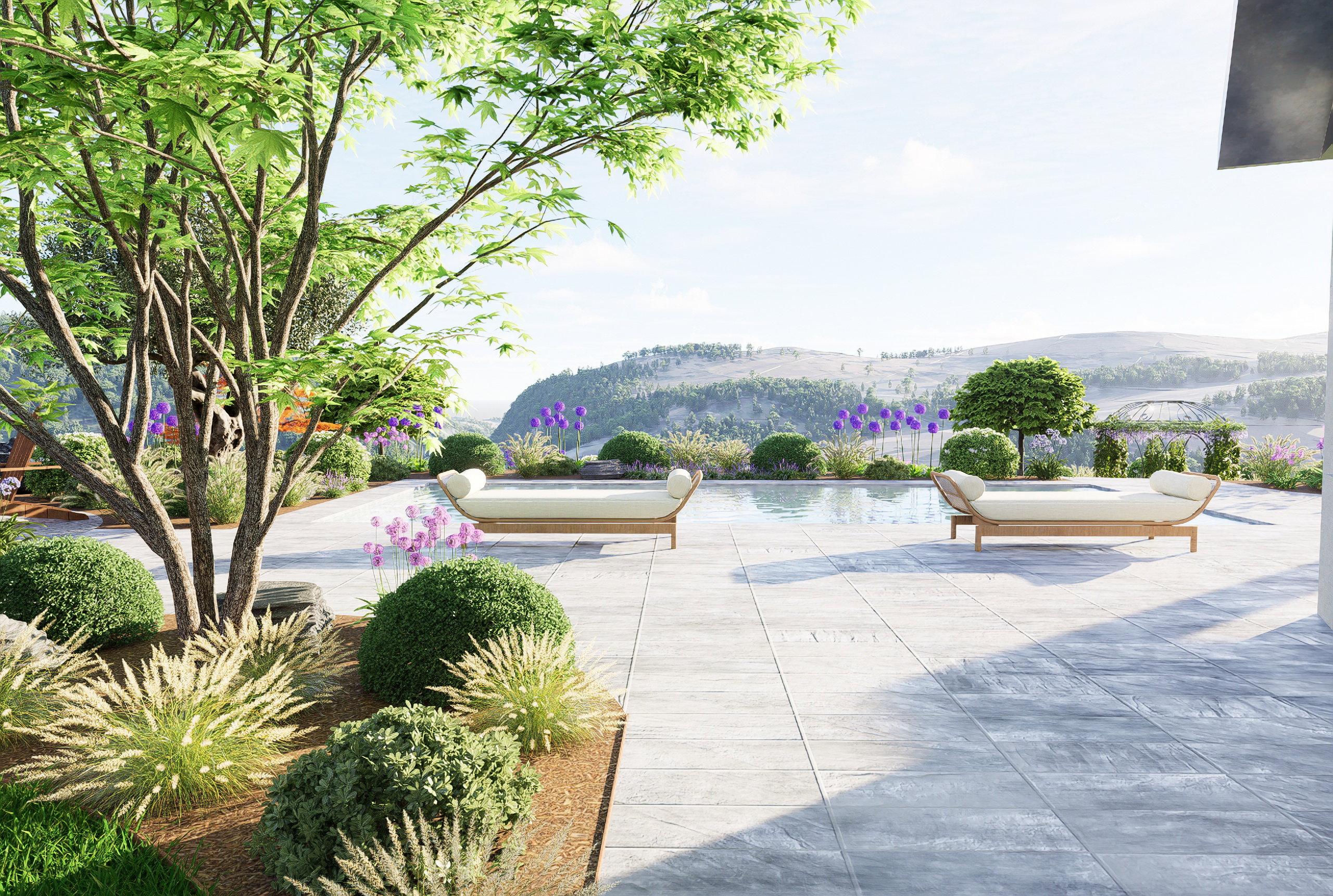 La montagne au premier plan 