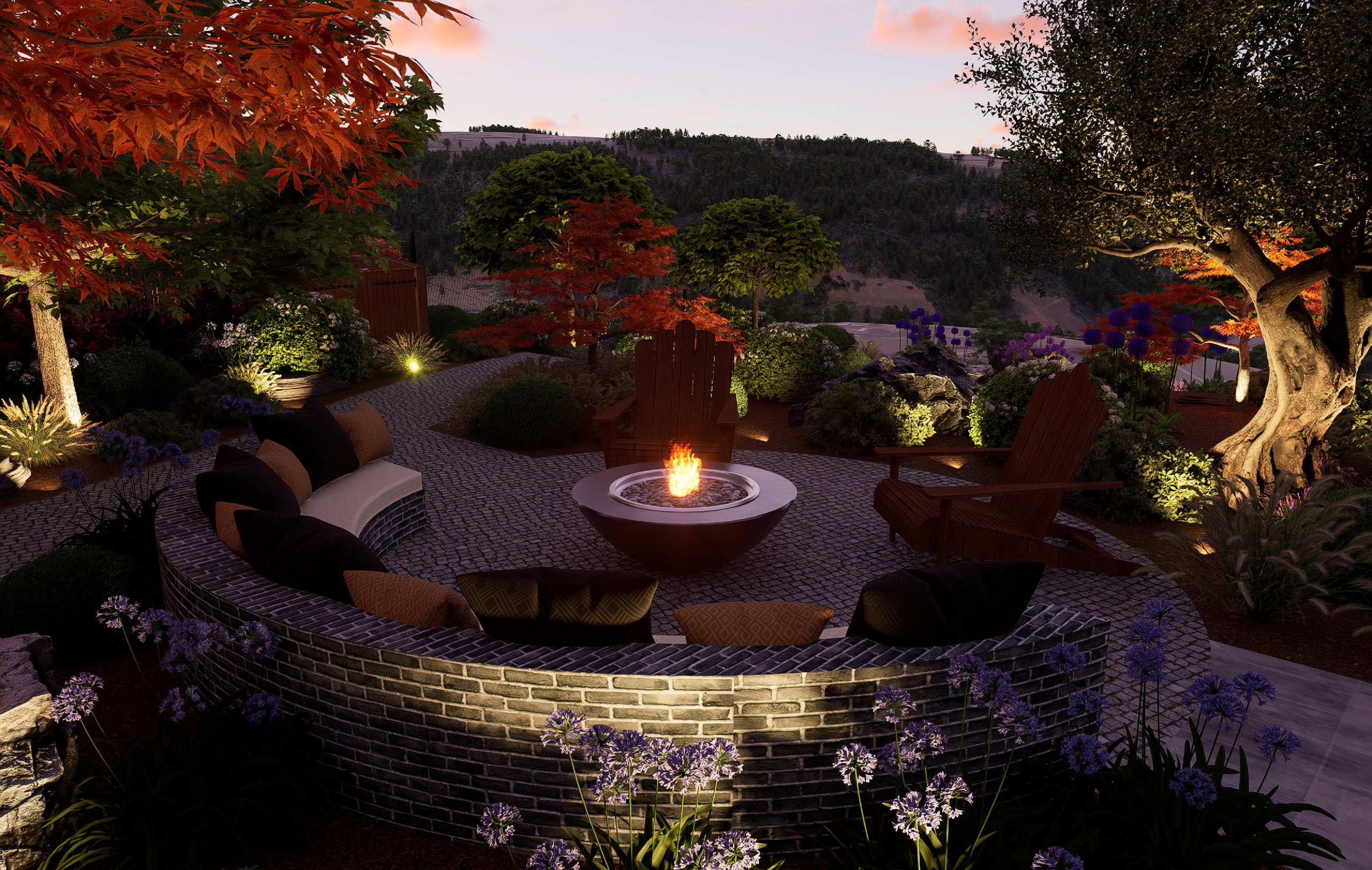 La montagne au premier plan 