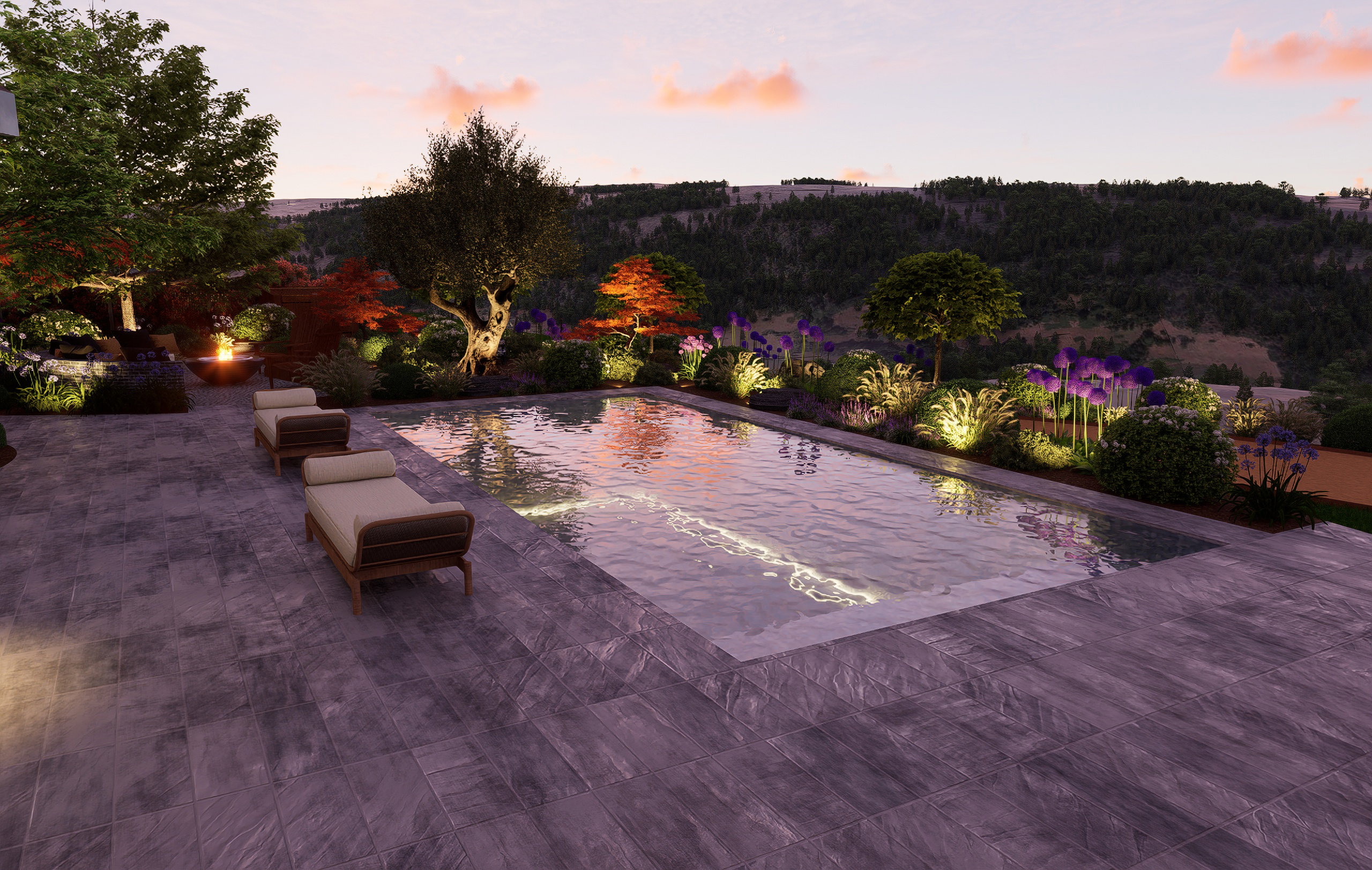 La montagne au premier plan 