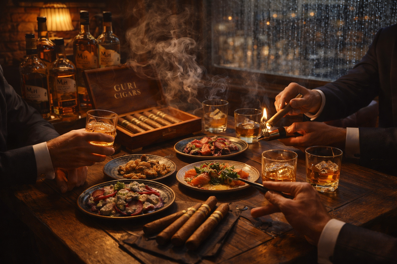 משתה קלאסי הכל כלול - בשר, סיגרים וטעימות וויסקי