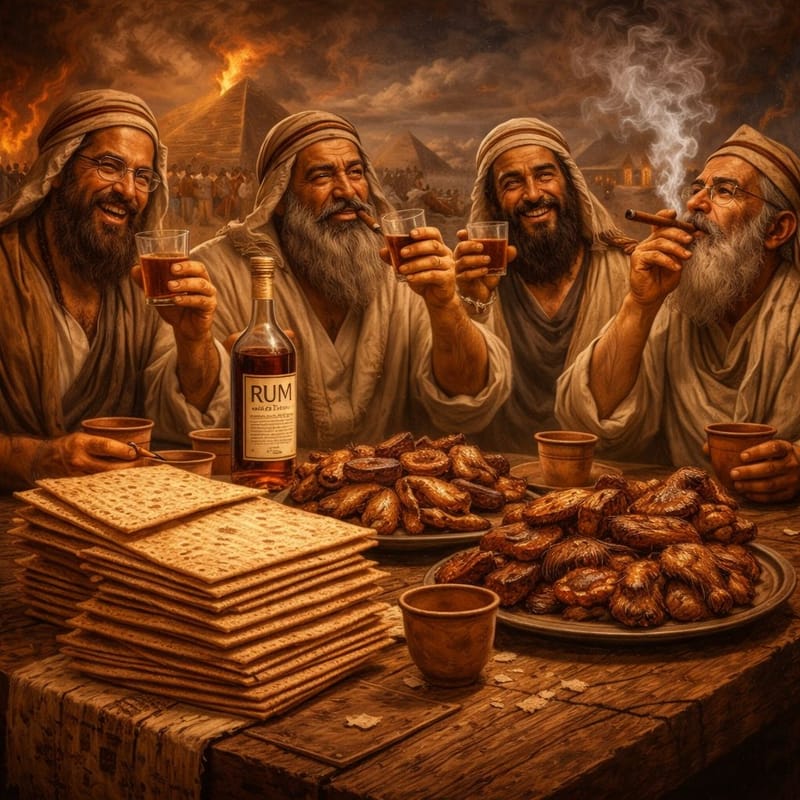 משתה פסח - בשר, רום, סיגרים