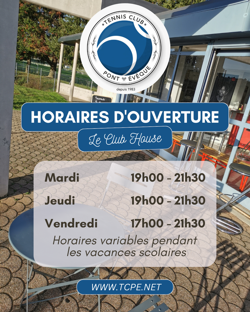 Horaires d'ouverture