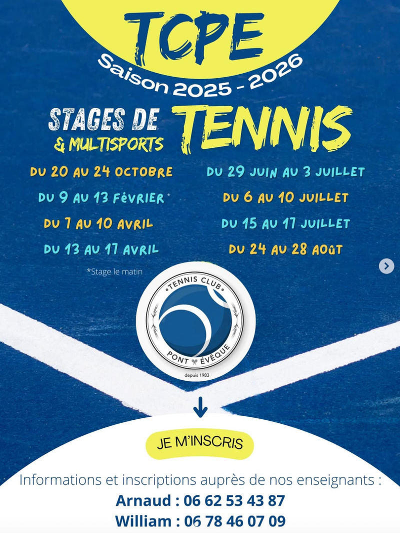 STAGES TENNIS ENFANTS