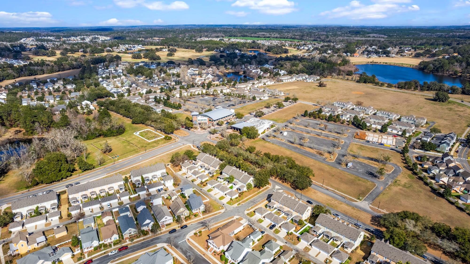 Multiple Buildings Plus Drone