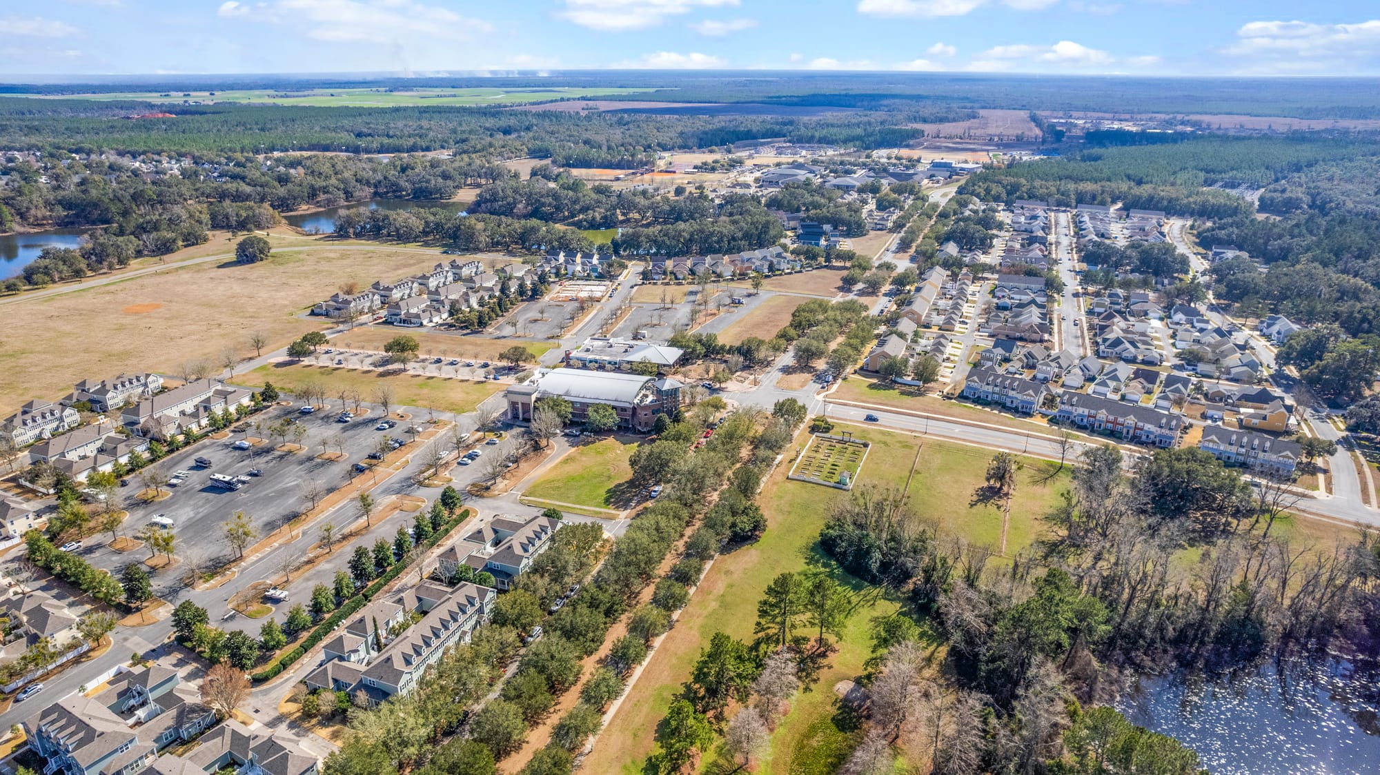Multiple Buildings Plus Drone