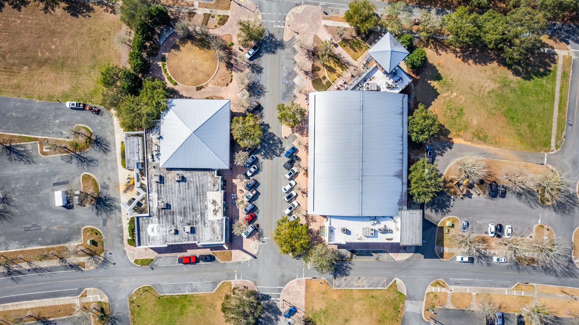 Multiple Buildings Plus Drone