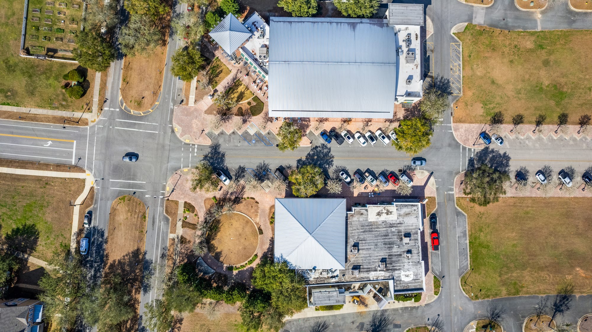 Multiple Buildings Plus Drone