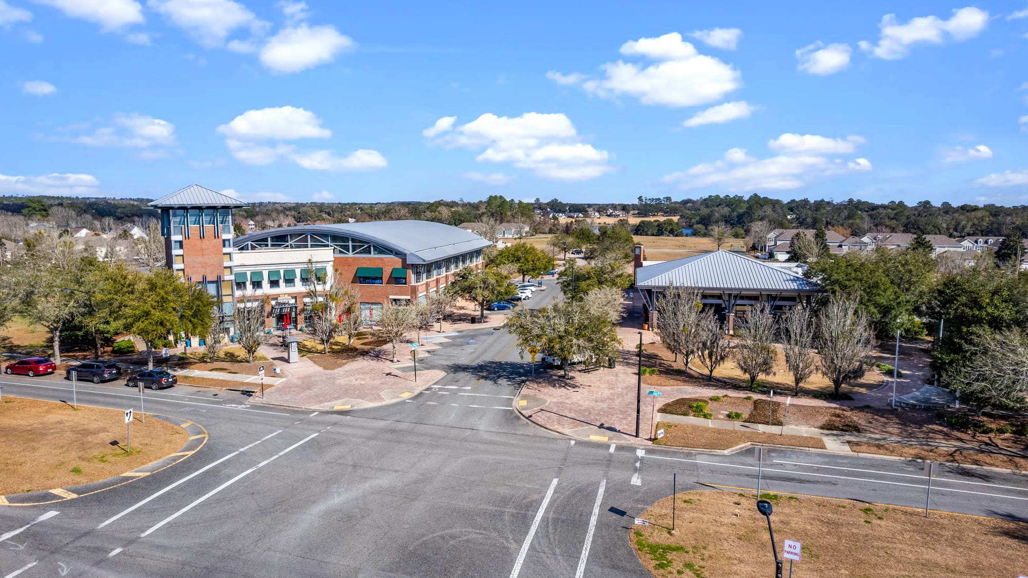 Multiple Buildings Plus Drone