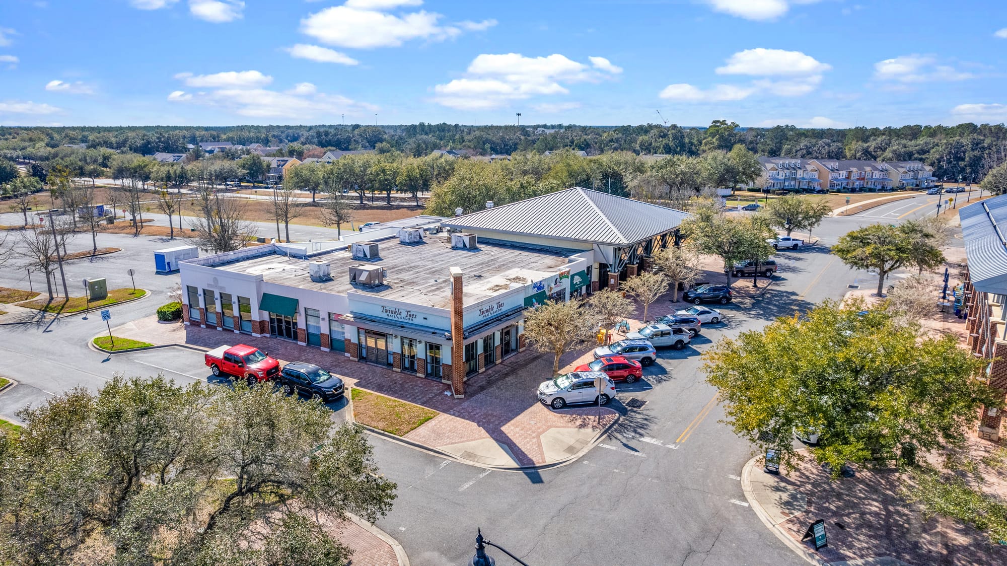 Multiple Buildings Plus Drone
