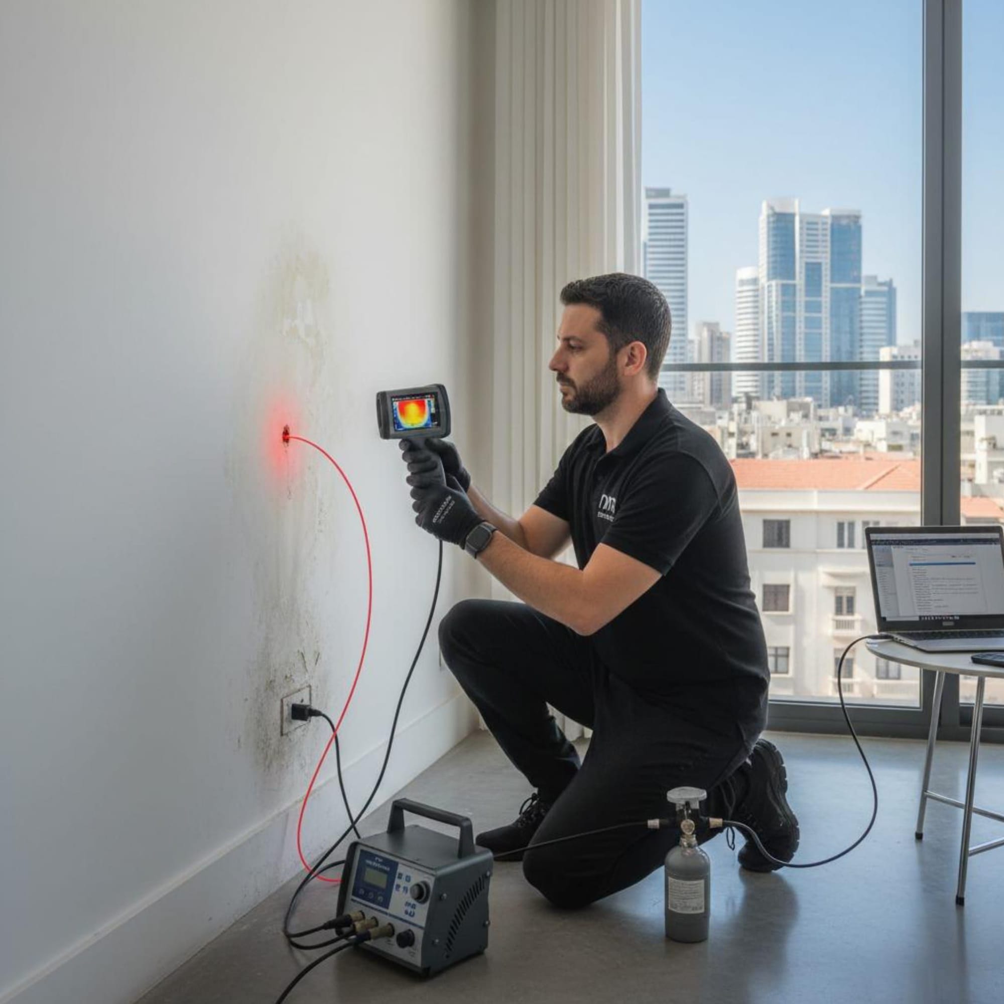 ✅ בדיקת רטיבות ודליפות בתל אביב – עם מצלמה תרמית וגז-אינסטלטור בתל אביב 24/7| מומחה איתור נזילות ללא הרס 24/7