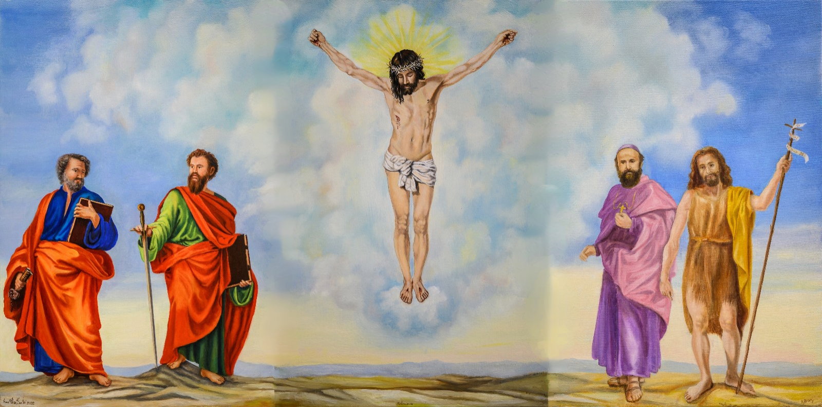 Triptych with Father Comboni made for a church in Sudan