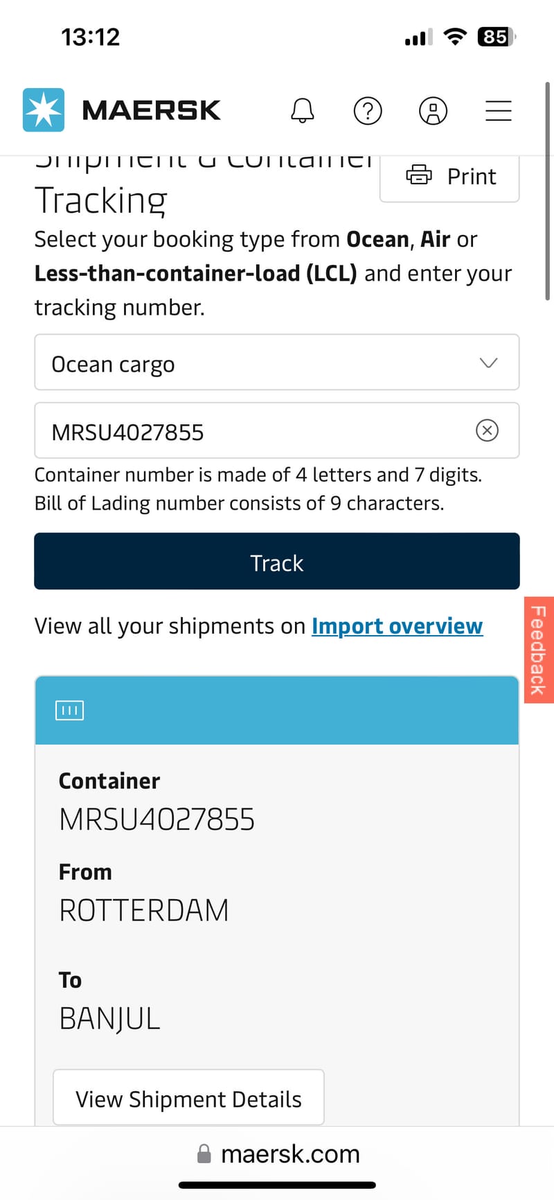 Update verzonden dozen
