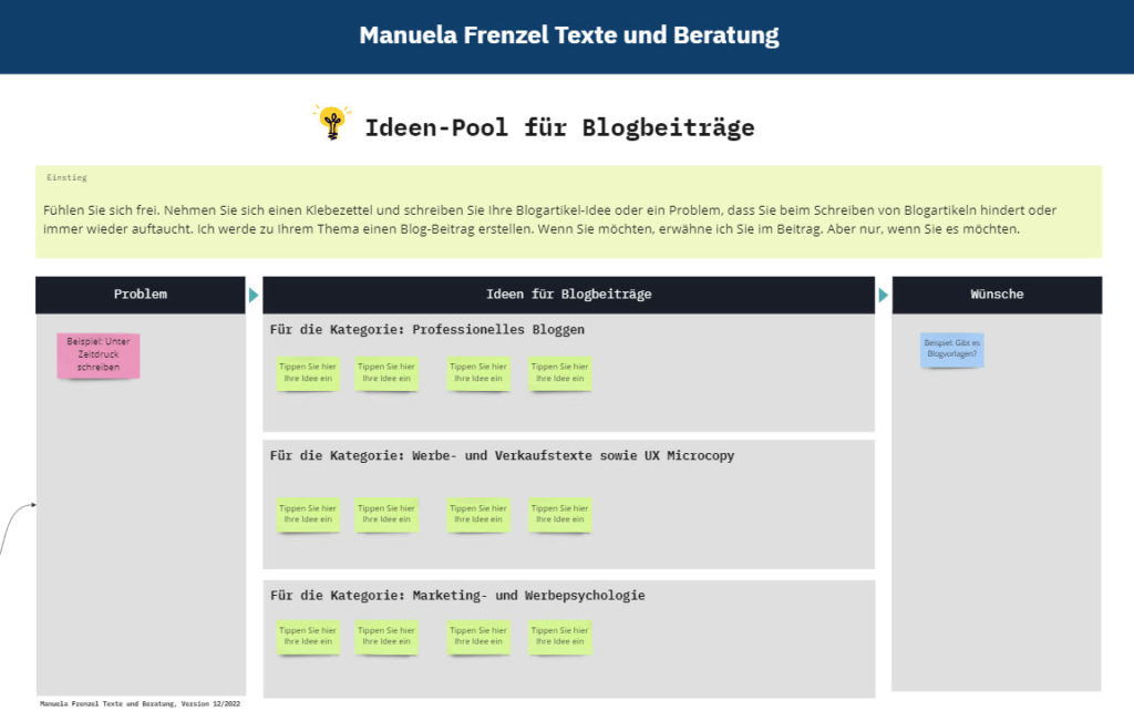 Ideen-Pool Blogbeitraege