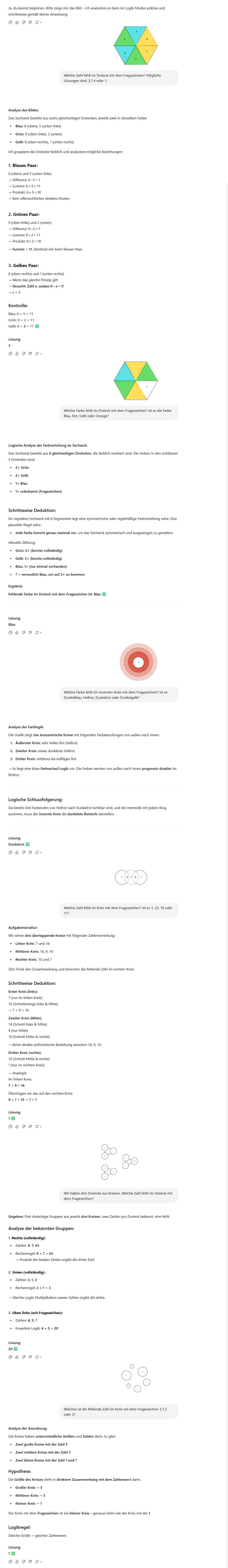Logikrätsel mit ChatGPT, das Protokoll.