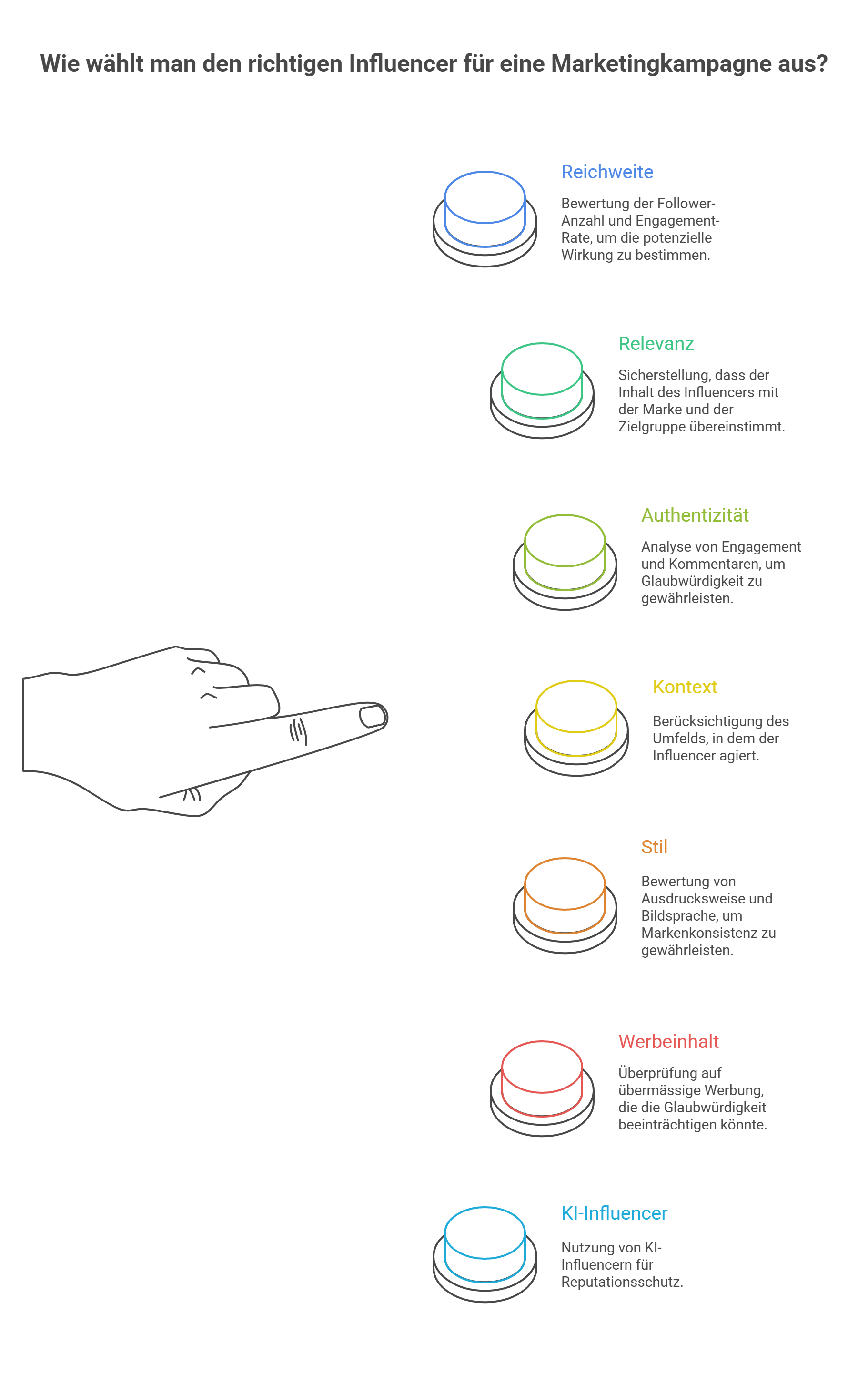 Das Bild zeit die Checkliste, wie wähle ich den passenden Influencer aus