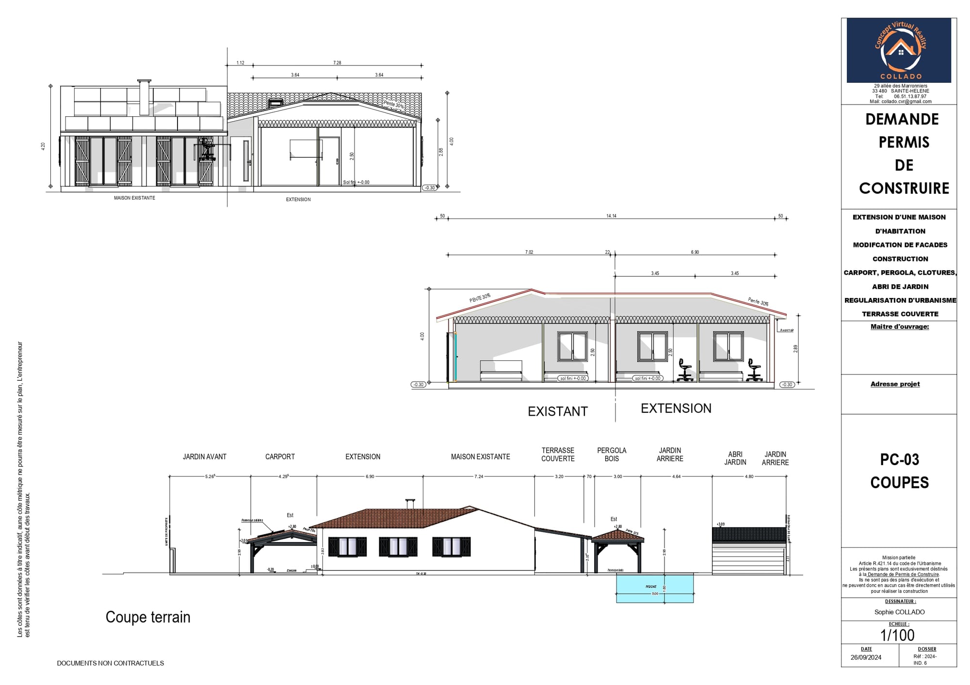 Extension et Rénovation d'une maison d'Habitation - LACANAU