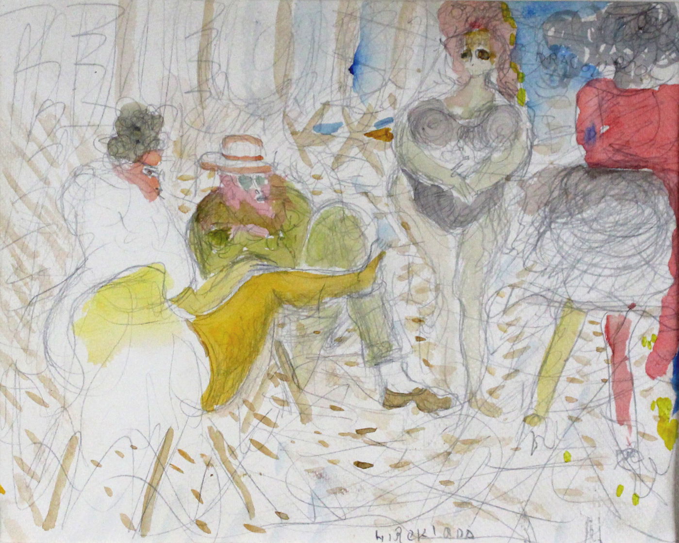 カフェ群像　20.5×25.6㎝　