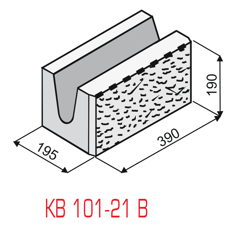 Betonová tvarovka věncová štípaná KB 101-21 B Přírodní
